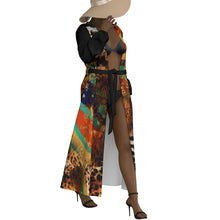 Load image into Gallery viewer, &quot;Rich Auntie&quot; All-Over Print Women&#39;s Lace-up Chiffon Robe (Print-On-Demand-Product)
