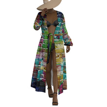 Load image into Gallery viewer, &quot;Graffiti Glamour&quot; All-Over Print Women&#39;s Lace-up Chiffon Robe
