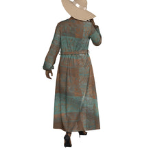 Load image into Gallery viewer, &quot;Azure&quot; All-Over Print Women&#39;s Lace-up Chiffon Robe
