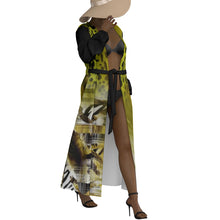 Load image into Gallery viewer, All-Over Print Women&#39;s Lace-up Chiffon Robe (Print-On-Demand-Product)
