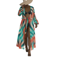 Load image into Gallery viewer, &quot;Fall For Me&quot; All-Over Print Women&#39;s Lace-up Chiffon Robe
