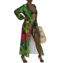 Load image into Gallery viewer, &quot;A-R-T&quot; All-Over Print Women&#39;s Lace-up Chiffon Robe (Print-On-Demand-Product)
