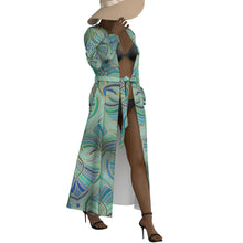 Load image into Gallery viewer, &quot;Royal Riches&quot; All-Over Print Women&#39;s Lace-up Chiffon Robe
