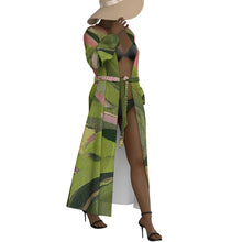 Load image into Gallery viewer, &quot;Olive Spice&quot; All-Over Print Women&#39;s Lace-up Chiffon Robe
