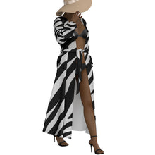 Load image into Gallery viewer, &quot;D. Ivory🥀🕊&quot; All-Over Print Women&#39;s Lace-up Chiffon Robe (Print-On-Demand-Product)
