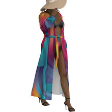 Load image into Gallery viewer, &quot;Razzle Dazzle&quot; All-Over Print Women&#39;s Lace-up Chiffon Robe
