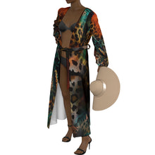 Load image into Gallery viewer, All-Over Print Women&#39;s Lace-up Chiffon Robe
