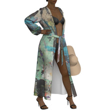 Load image into Gallery viewer, &quot;Tell It Like It Is&quot; All-Over Print Women&#39;s Lace-up Chiffon Robe
