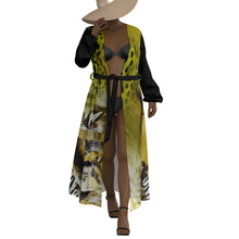 Load image into Gallery viewer, All-Over Print Women&#39;s Lace-up Chiffon Robe (Print-On-Demand-Product)
