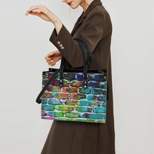 Load image into Gallery viewer, &quot;Graffiti Glamour&quot; (black strap) Women&#39;s Handbag-Medium (Model 1747) (Print-On-Demand-Product)
