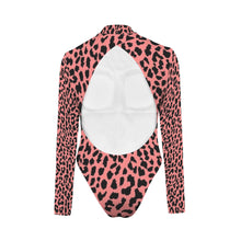 Load image into Gallery viewer, &quot;Catch This Vibe&quot; Backless Long Sleeve One-Piece Swimsuit (Print-On-Demand-Product)

