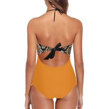 Load image into Gallery viewer, &quot;Do What You Want&quot; Lace Band Embossing Swimsuit (ModelS15) (Print-On-Demand-Product)

