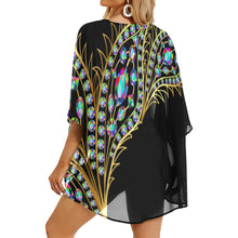 Load image into Gallery viewer, &quot;Sweet Thang&quot; Women&#39;s Kimono Chiffon Cover Up (Model H51) (Print-On-Demand-Product)
