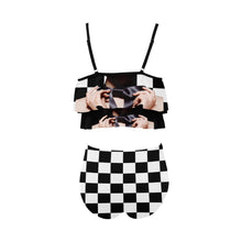 Load image into Gallery viewer, &quot;Slow and Steady&quot; High Waisted Double Ruffle Bikini Set (ModelS34) (Print-On-Demand Product)
