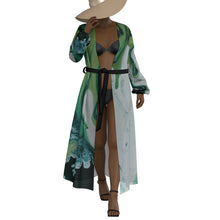 Load image into Gallery viewer, &quot;Irreplaceable&quot; All-Over Print Women&#39;s Lace-up Chiffon Robe (Print-On-Demand-Product)
