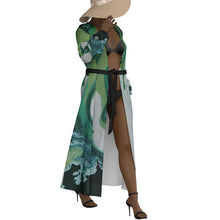 Load image into Gallery viewer, &quot;Irreplaceable&quot; All-Over Print Women&#39;s Lace-up Chiffon Robe (Print-On-Demand-Product)
