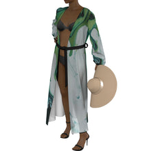 Load image into Gallery viewer, &quot;Irreplaceable&quot; All-Over Print Women&#39;s Lace-up Chiffon Robe (Print-On-Demand-Product)
