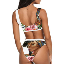 Load image into Gallery viewer, Melanin Magic Sport Top &amp; High-Waisted Bikini Swimsuit (Print-On-Demand-Product)
