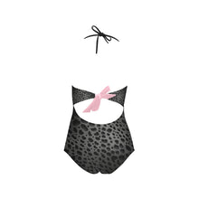Load image into Gallery viewer, &quot;Blackberry&quot; Lace Band Embossing Swimsuit (ModelS15) (Print-On-Demand-Product)
