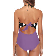 Load image into Gallery viewer, &quot;Cute Confessions&quot; Lace Band Embossing Swimsuit (ModelS15) (Print-On-Demand-Product)
