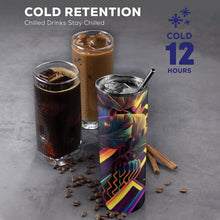 Load image into Gallery viewer, &quot;Vibrant Thing&quot; 20oz Tall Skinny Tumbler with Lid and Straw (Print-On-Demand-Product)

