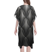Load image into Gallery viewer, &quot;Midnight Flex&quot; Kimono Mid-Length Side Slits Chiffon Cover Up (Model H50) (Print-On-Demand-Product)
