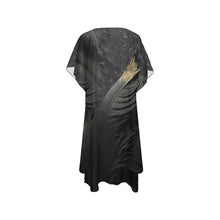 Load image into Gallery viewer, &quot;Ruffle My Feathers&quot; Mid-Length Side Slits Chiffon Cover Up (Model H50) (Print-On-Demand-Product)
