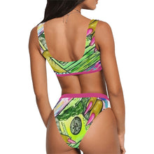 Load image into Gallery viewer, Money Moves Sport Top &amp; High-Waisted Bikini Swimsuit (Model S07) Print-On-Demand Product
