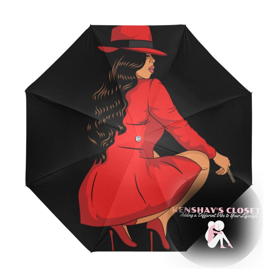 Pretty in Red Anti-UV Foldable Umbrella(Outside Printing)(Model U08)Print -On-Demand Product