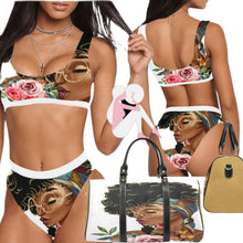 Load image into Gallery viewer, Melanin Magic Travel Bag Black (Small) (Model1639) Print-On-Demand Product
