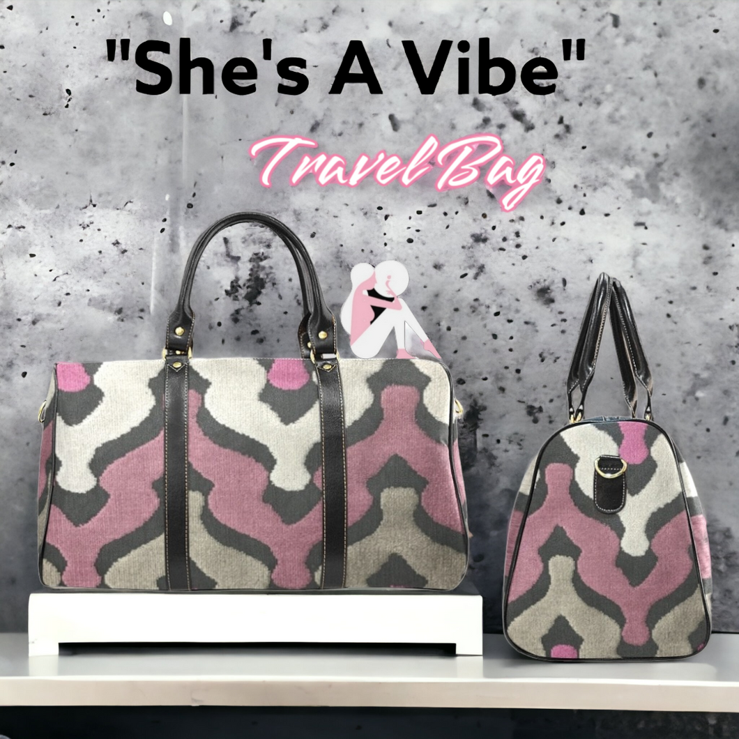 She's A Vibe Travel Bag Black (Small) (Model1639) (Print-On-Demand-Product)