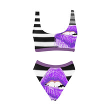 Load image into Gallery viewer, Purple Kisses_5309459[1] Sport Top &amp; High-Waisted Bikini Swimsuit (Model S07) Print-On-Demand Product
