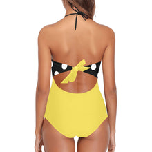 Load image into Gallery viewer, &quot;Cute Confessions&quot; Lace Band Embossing Swimsuit (ModelS15) (Print-On-Demand-Product)
