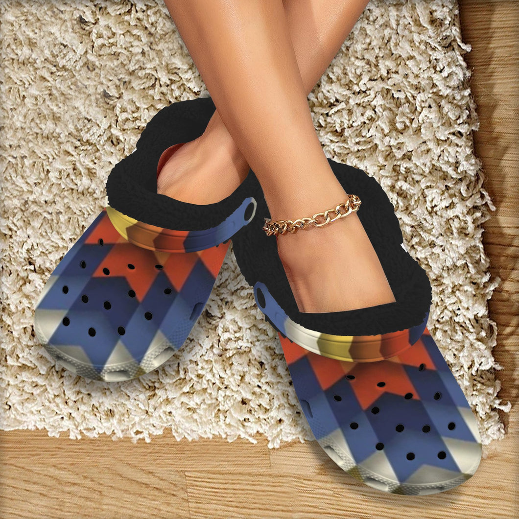 Flamboyant Fleece Custom Print Fleece Lined Adults Clogs (Print-On-Demand-Product)