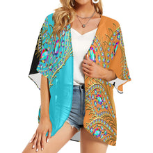 Load image into Gallery viewer, &quot;Sweet Thang&quot; Women&#39;s Kimono Chiffon Cover Up (Model H51) (Print-On-Demand-Product)
