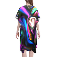 Load image into Gallery viewer, Feisty Girl Kimono Mid-Length Side Slits Chiffon Cover Up (Model H50) (Print-On-Demand-Product)
